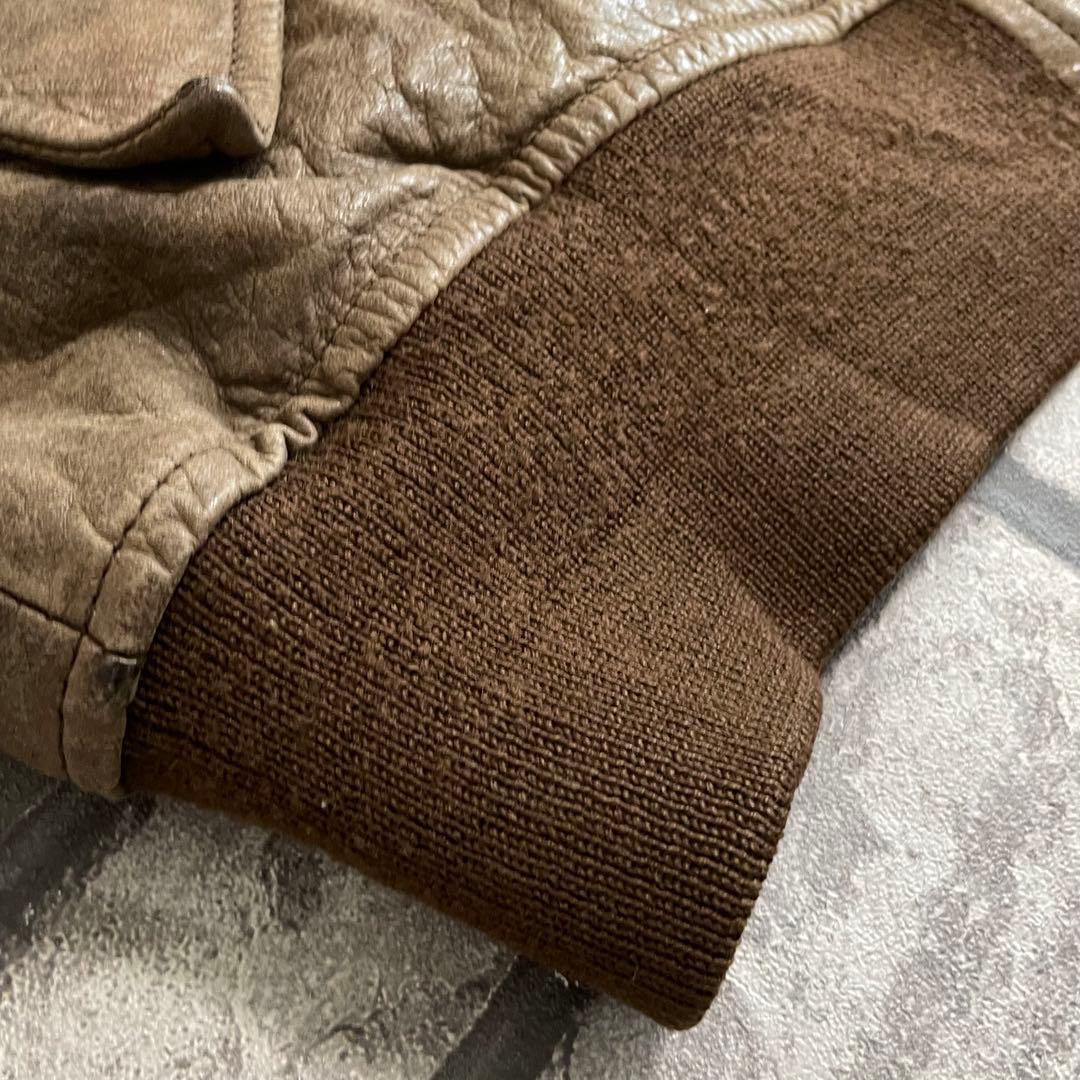 ジャケット・アウター OLD -90's leather bomber jacket moca