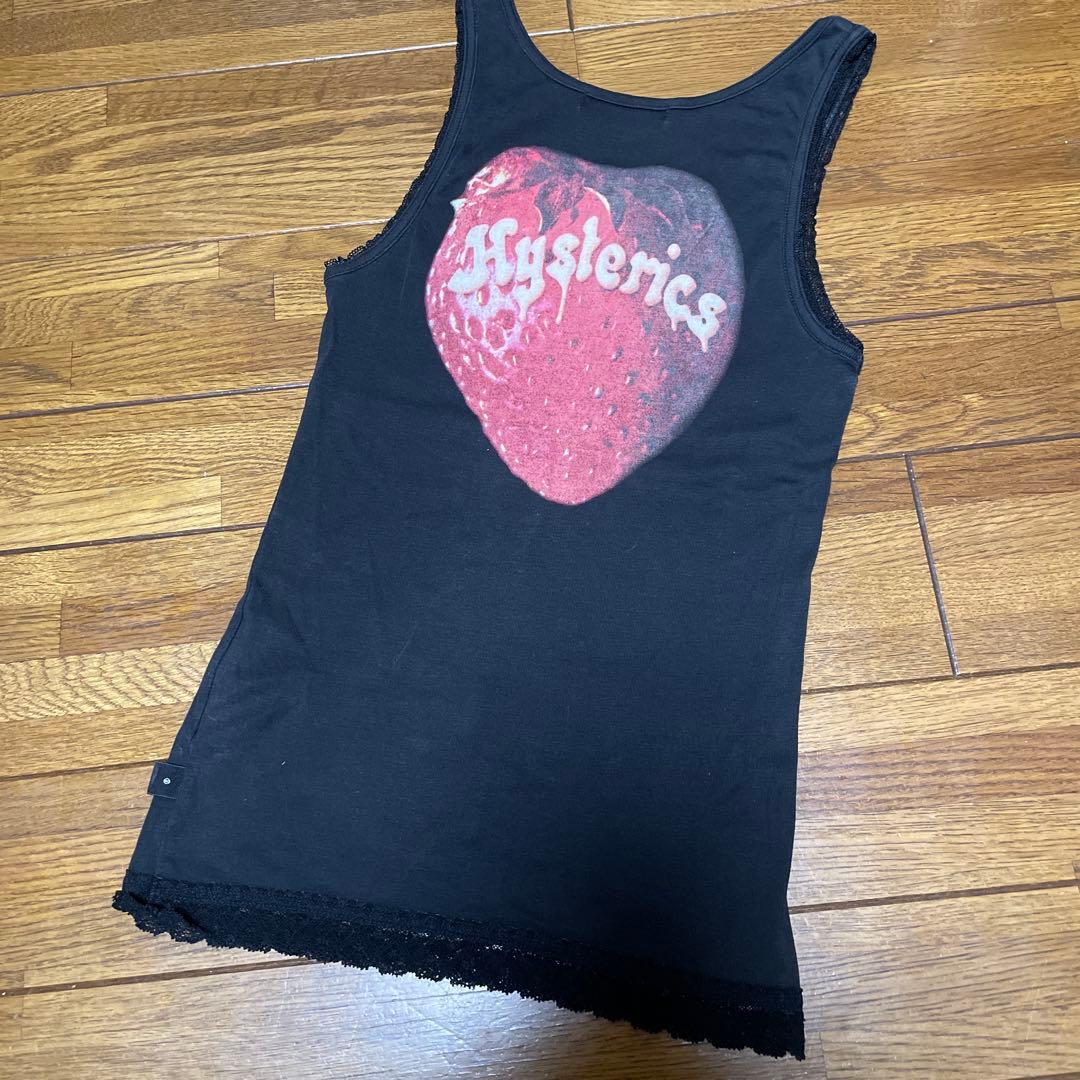 ヒステリックグラマー スカルベリー レースタンクトップ ブラック 黒 キャミ