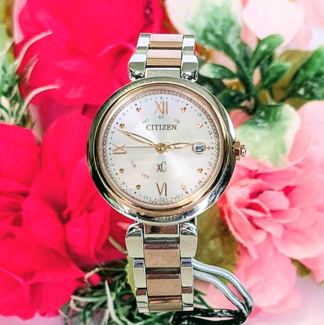 良品 CITIZENシチズン レディース腕時計クロスシーxC サーモンピンク