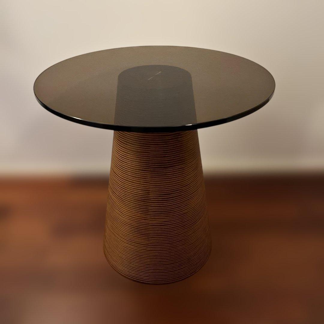 アビスタイル 円形 ガラス天板 サイドテーブル ローテーブル