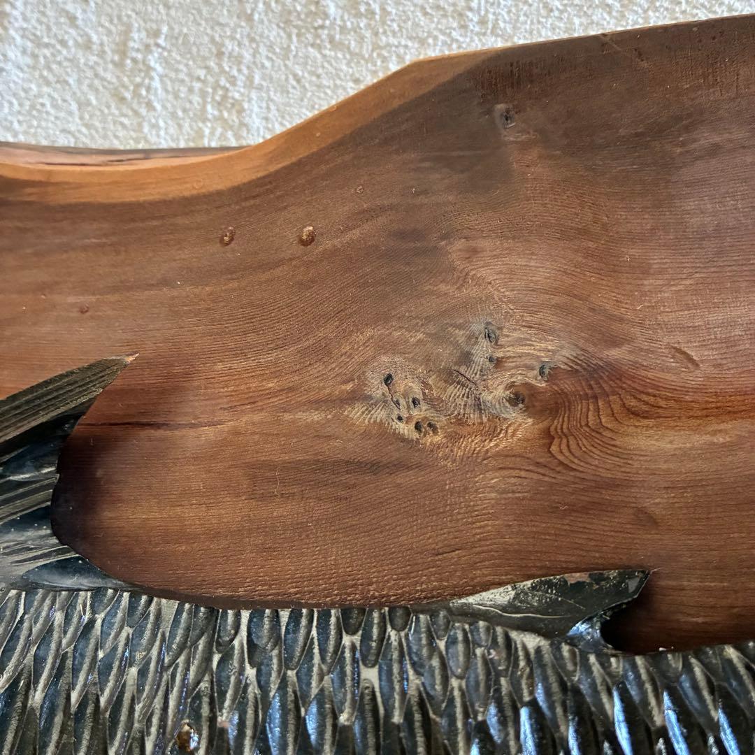 ✴︎ヴィンテージ✴︎一光作　木彫り鮭 民芸品 全長69cm