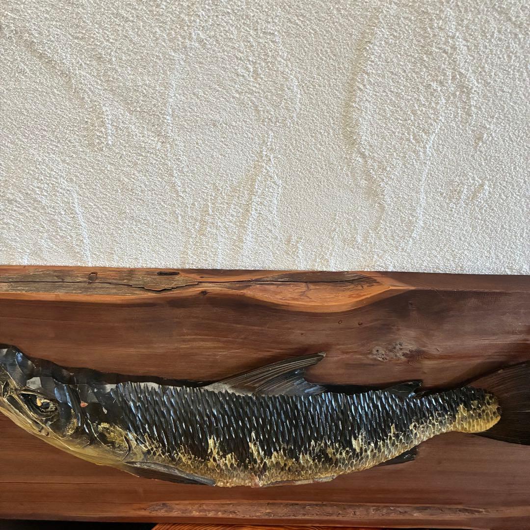 ✴︎ヴィンテージ✴︎一光作　木彫り鮭 民芸品 全長69cm