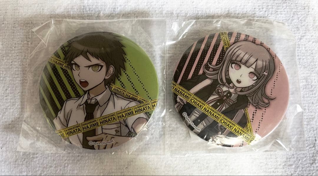 ダンガンロンパ　日向創　七海千秋　ナンジャ缶バッジ