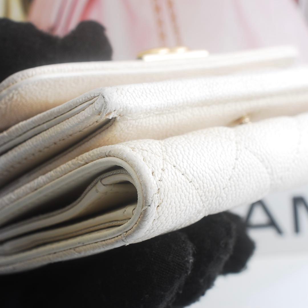 シャネル＊CHANEL＊ボーイシャネル＊キャビアスキン＊三つ折り財布＊マトラッセ