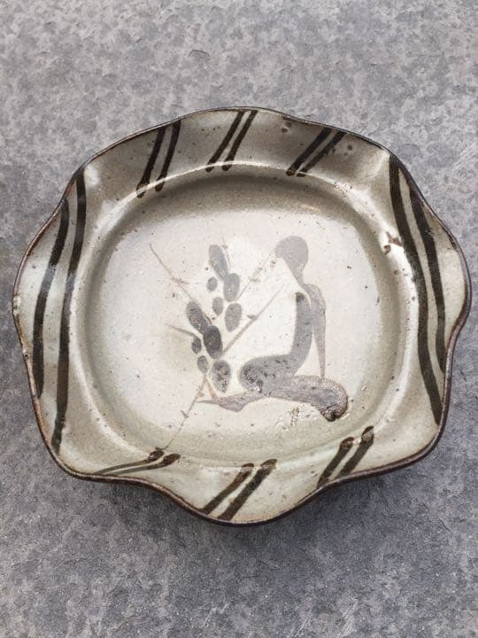 桃山時代 伝世品 古唐津 絵唐津 美人絵 茶碗 茶皿 図柄珍品 木箱付