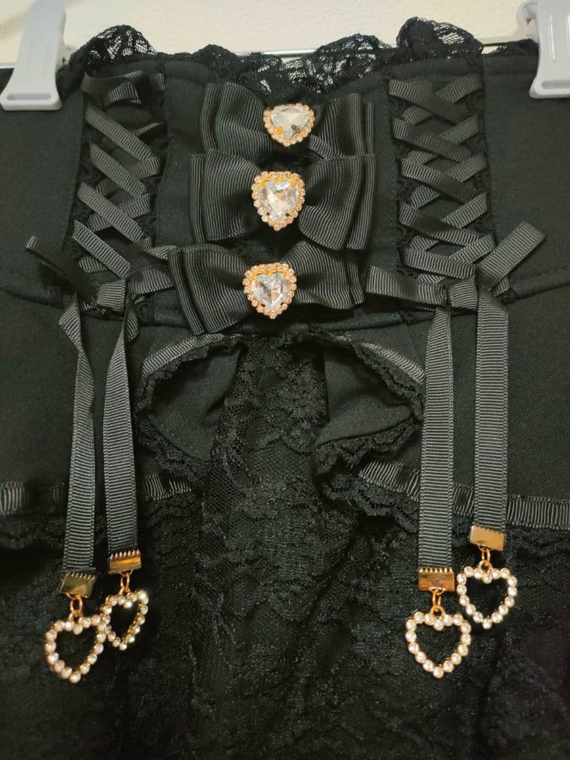 LIZLISA　フロントカシュクールスカート　ブラック　リズリサ