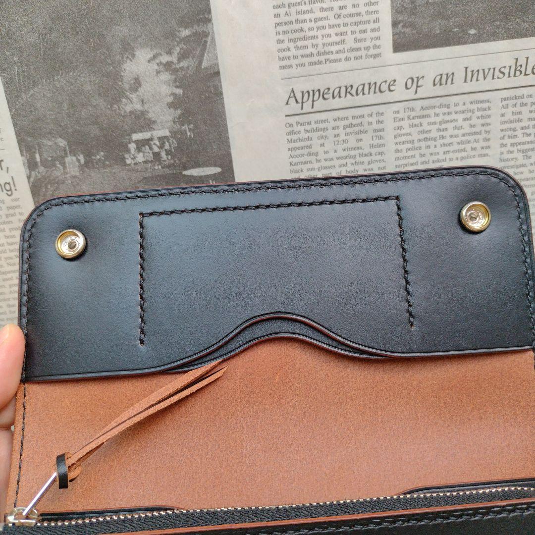 2.5層　ロングトラッカー　ウォレット　茶芯　栃木レザー