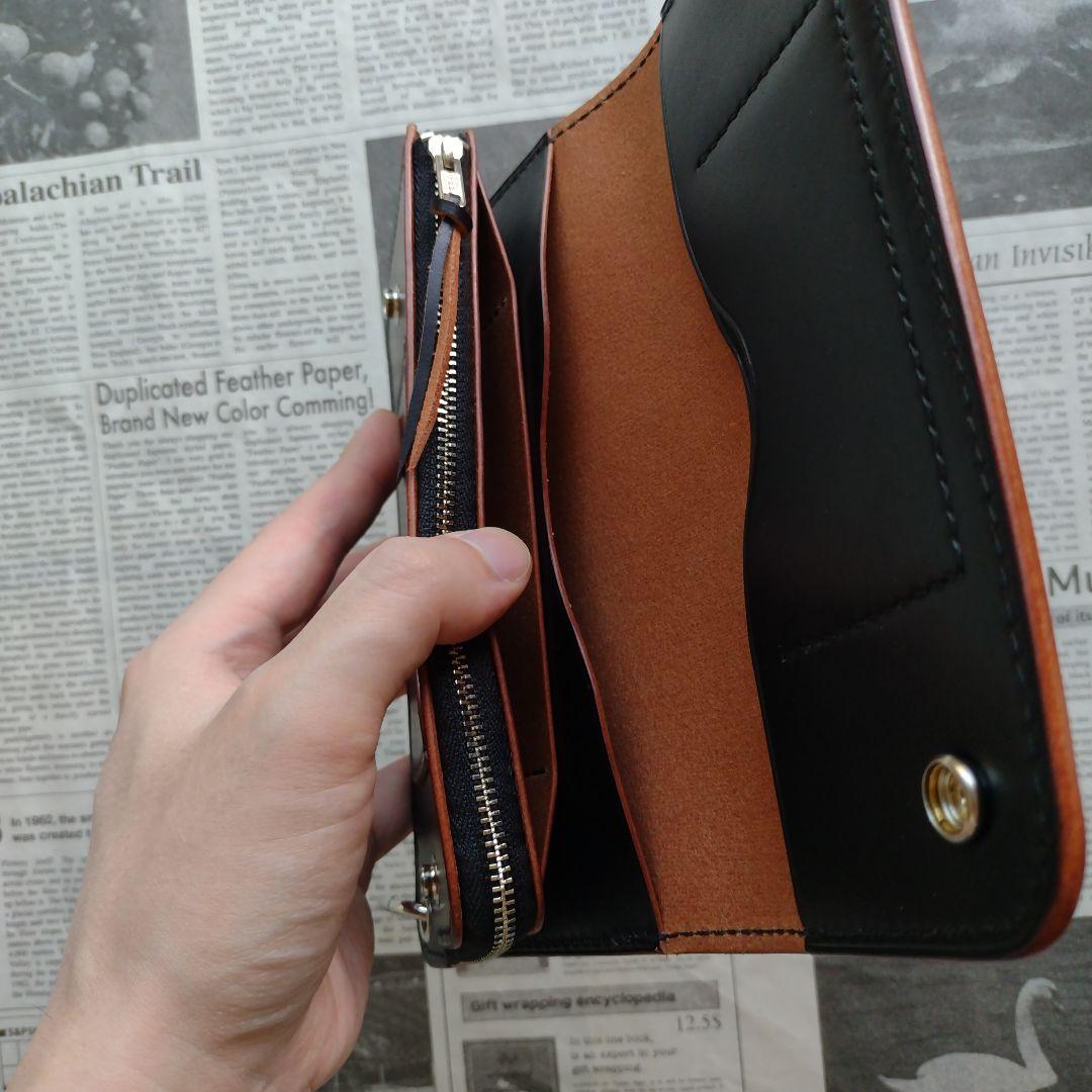 2.5層　ロングトラッカー　ウォレット　茶芯　栃木レザー