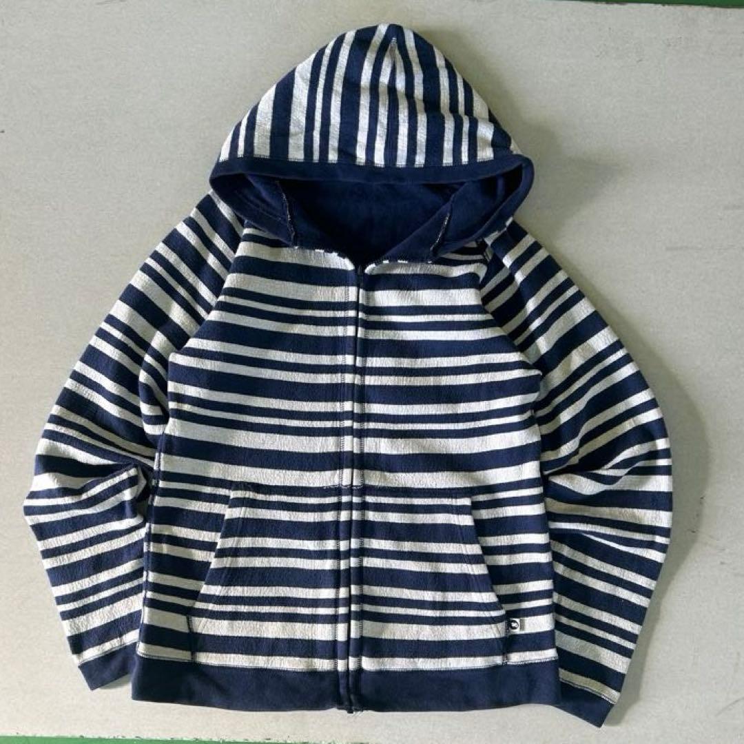 00s GOODENOUGH ジップパーカー　ボーダー　リバーシブル　ネイビー
