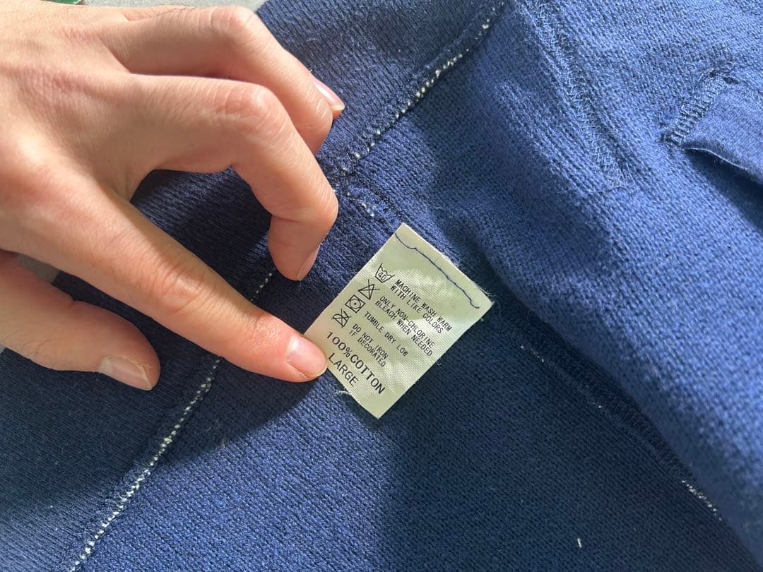 00s GOODENOUGH ジップパーカー　ボーダー　リバーシブル　ネイビー