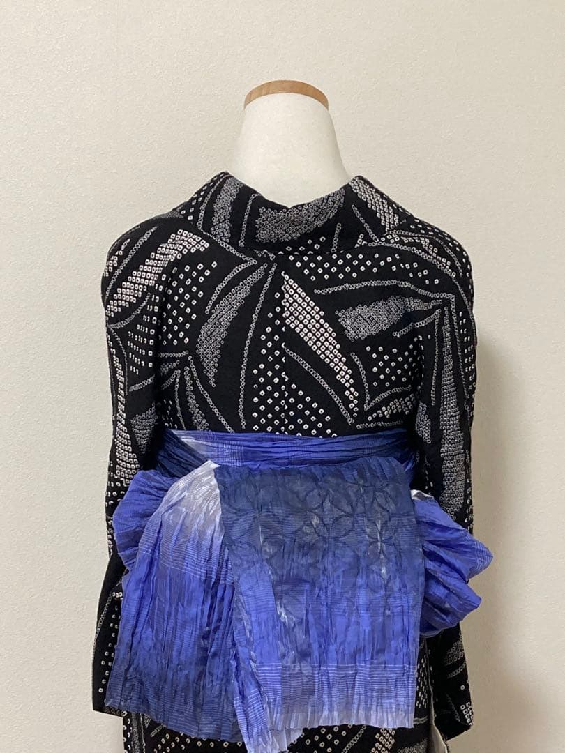 8の日限定セール！　浴衣　有松鳴海絞り　幾何学模様　裄67cm