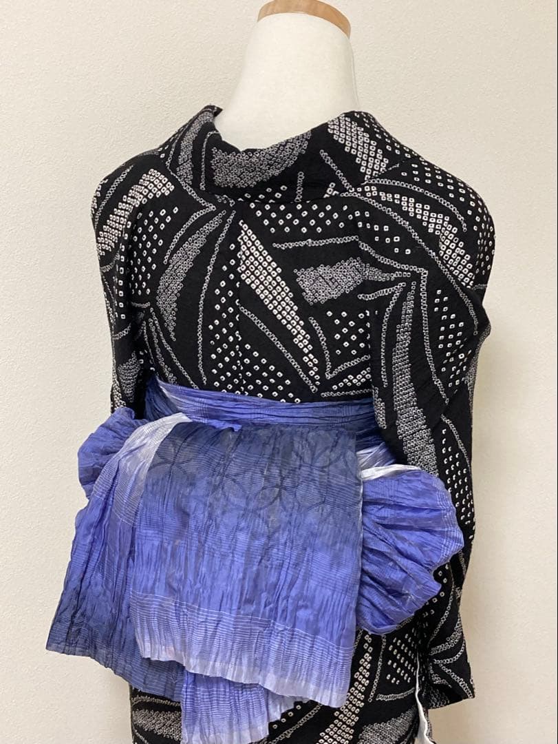 8の日限定セール！　浴衣　有松鳴海絞り　幾何学模様　裄67cm