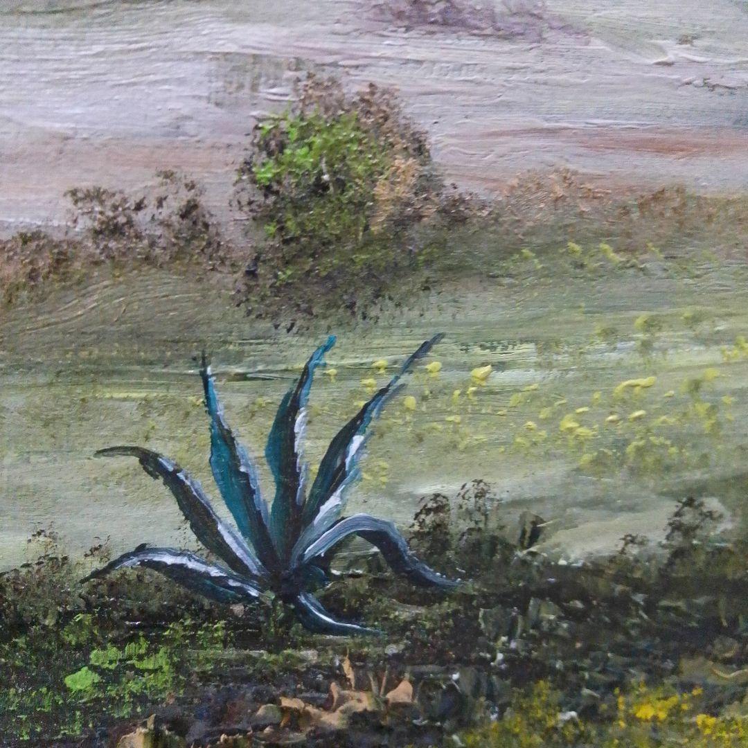 風景画 雪山と馬に乗った人物 メキシコで購入したもの