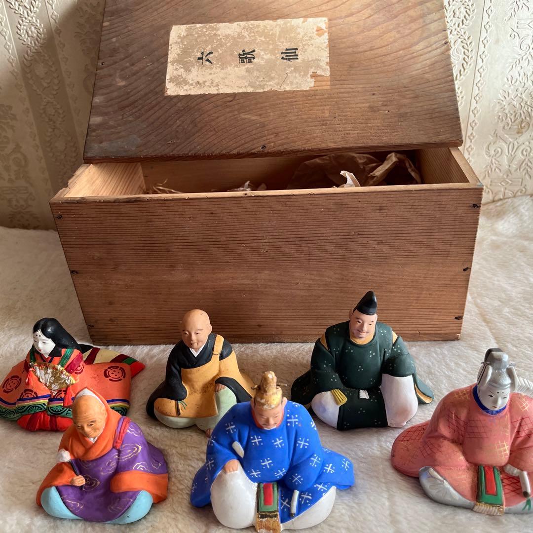 【超希少】元祖　博多人形　六歌仙　人形作家　白水六商店