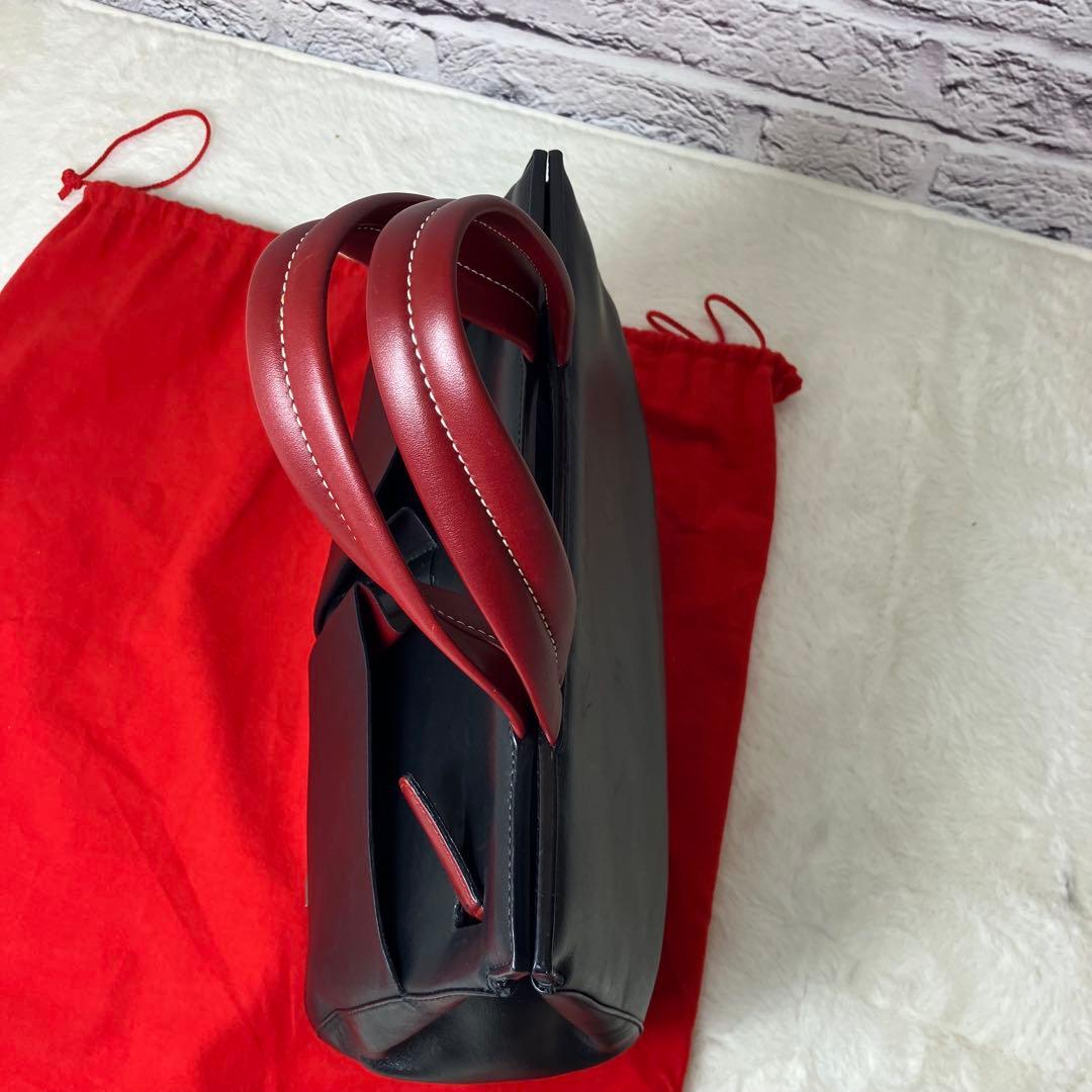 美品✨バリー ハンドバッグ Wポケット Bロゴ レザー 本革 自立型 ブラック