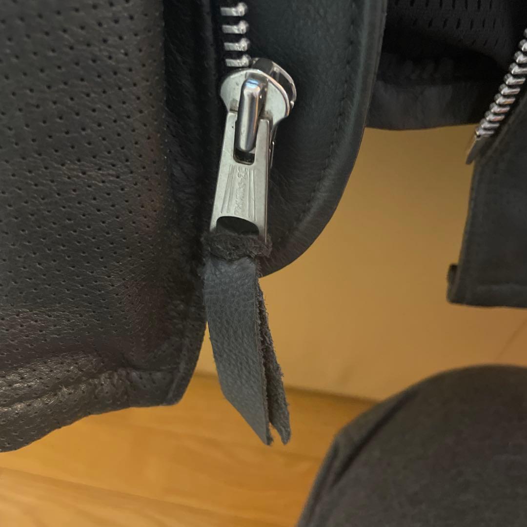 Schott ブラック レザー シングルライダースジャケット L