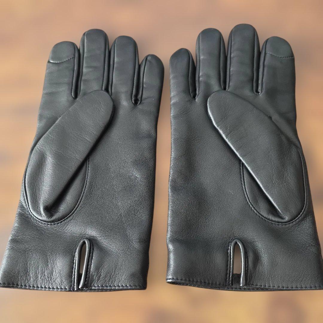 COACH ブラック シープレザー手袋 Mサイズ