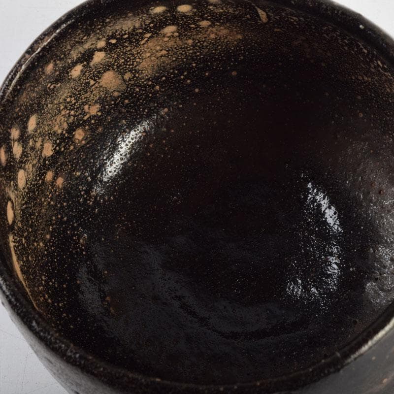 茶道具　楽吉左衛門　黒楽茶碗　時代箱付　V　9156