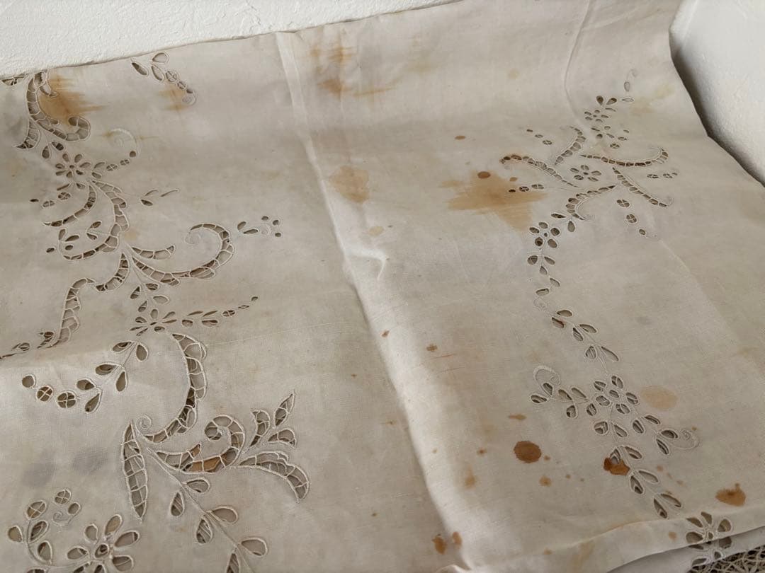 フランス　蚤の市　テーブルクロス　リメイク　ブロカント