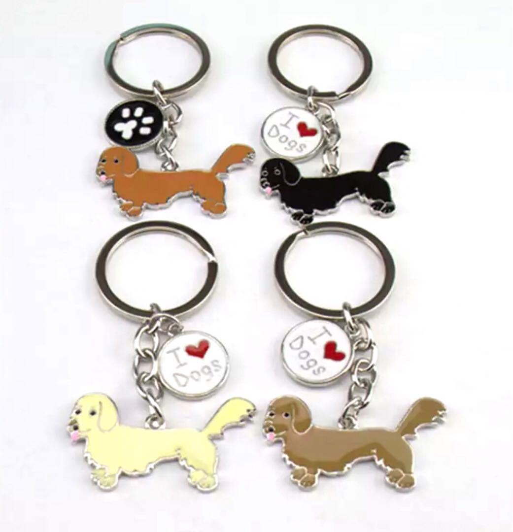 犬 ダックスフンド チャーム レディース キーホルダー  ダックス アクセサリー