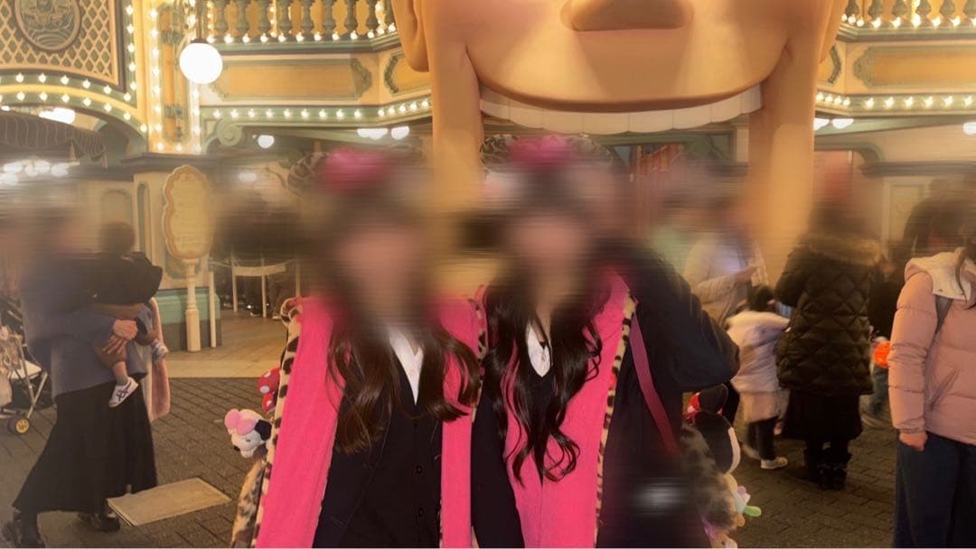 ディズニーミニーちゃんヒョウ柄マフラーキャップ