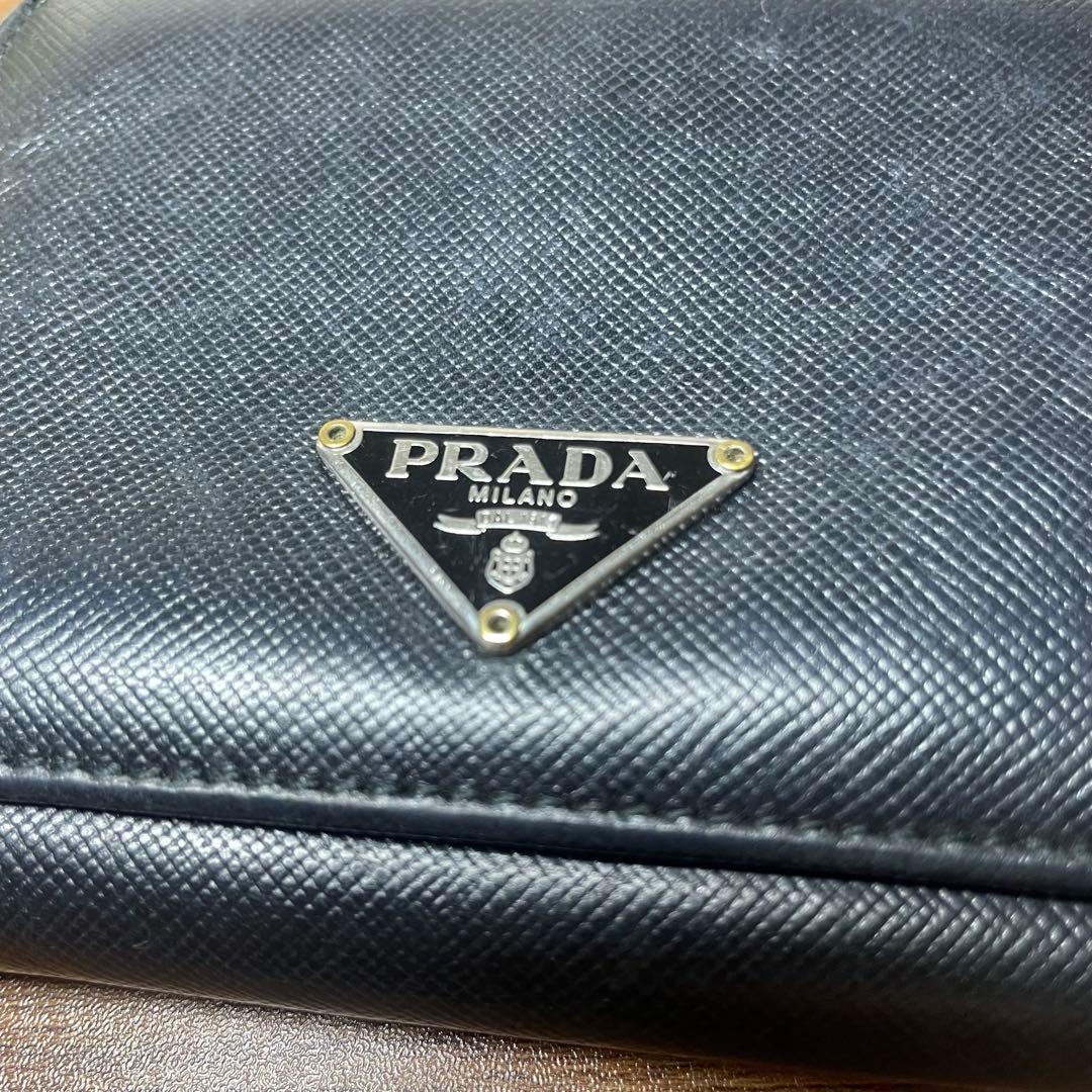 PRADA サフィアーノ 三つ折り財布 ブラック 正規品