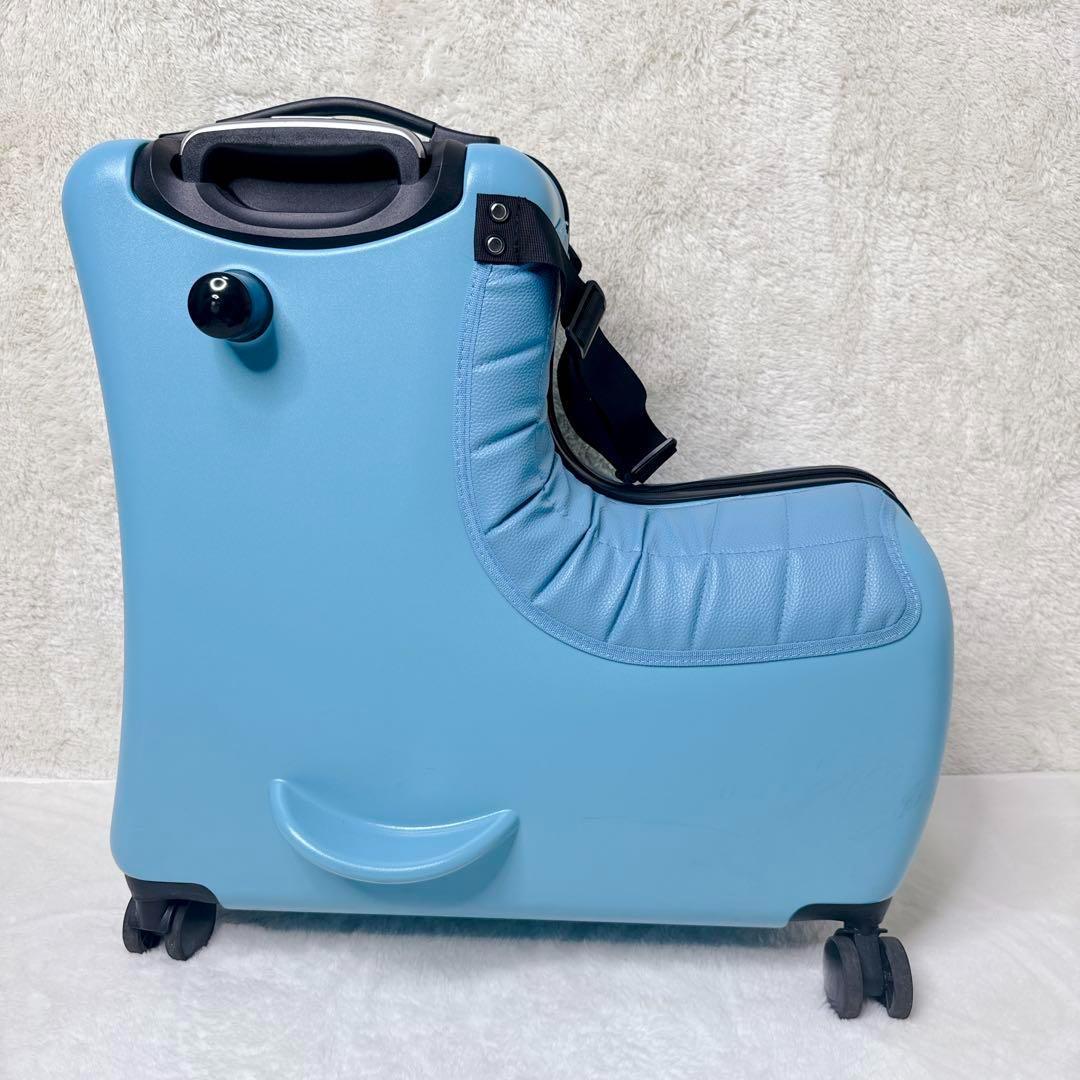 子供が乗れるキャリーケース スーツケース クッション ベルト 旅行 ブルー