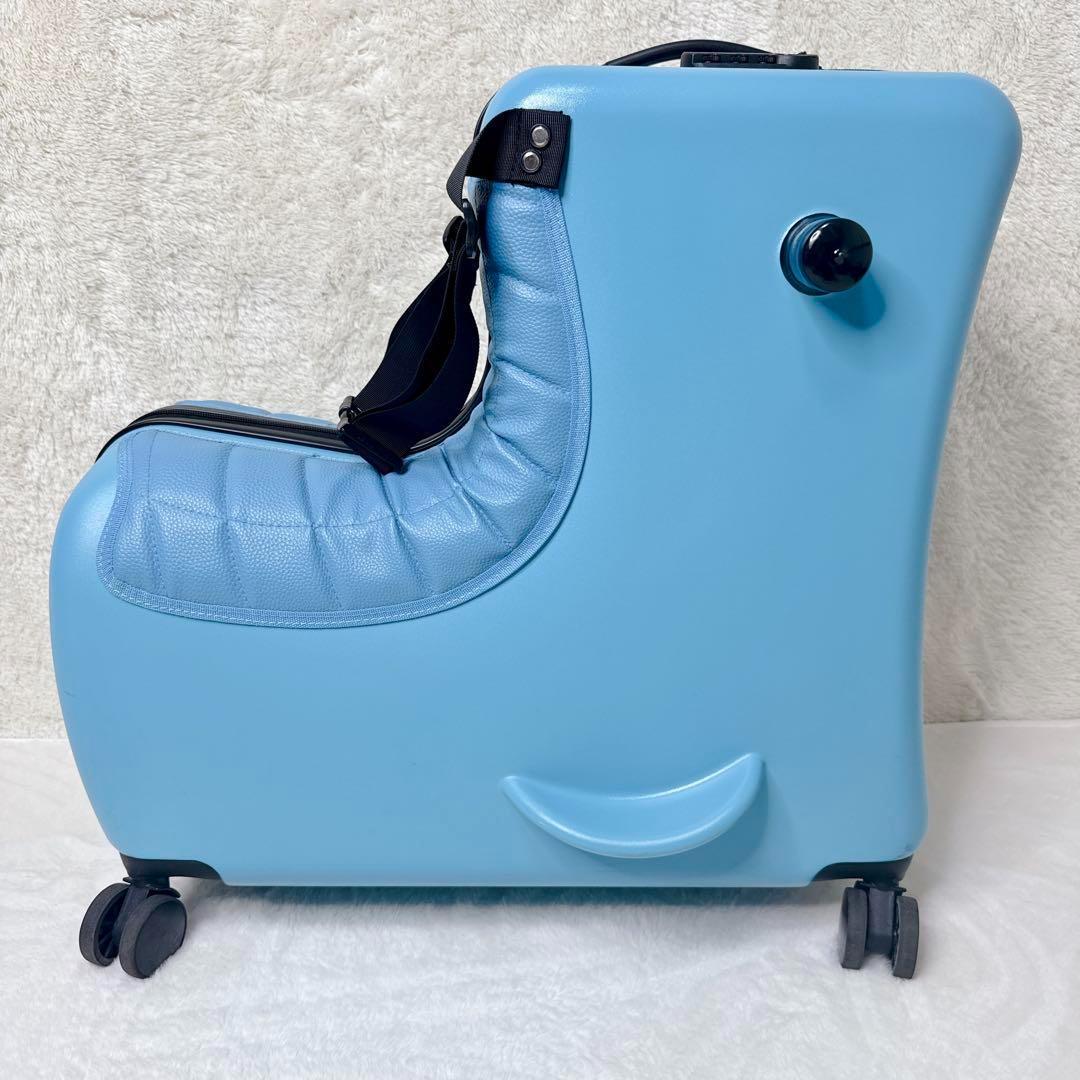 子供が乗れるキャリーケース スーツケース クッション ベルト 旅行 ブルー