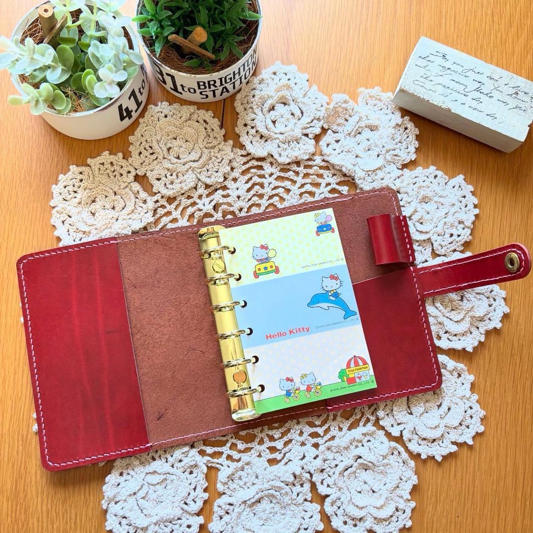 ミニ6 ルガトショルダー システム手帳　牛革　本革　レザー　M6 手帳カバー