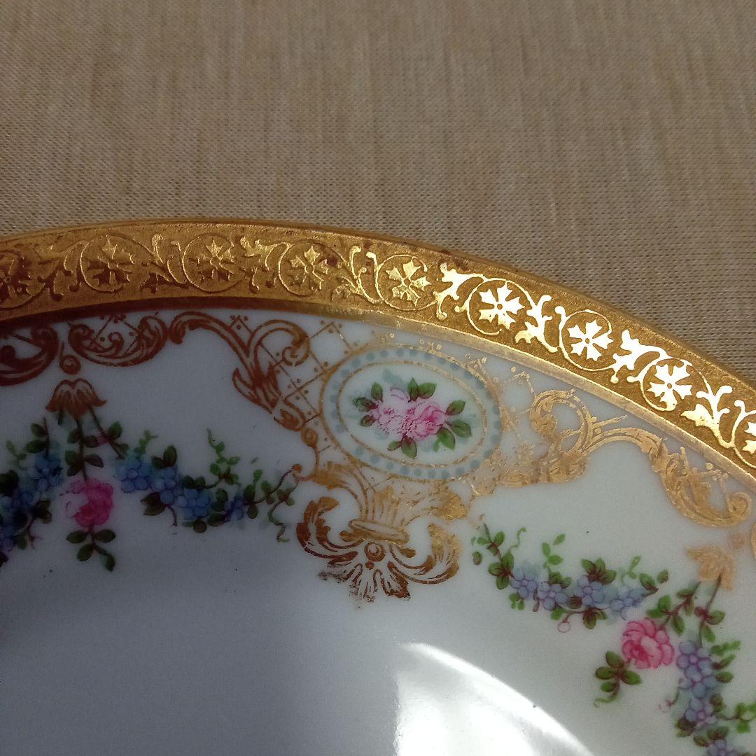 リモージュ フランス 磁器 薔薇 ケーキ皿 食器 小皿