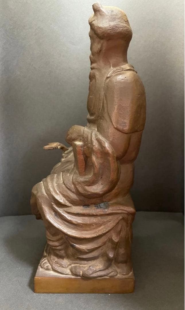 送料無料 ブロンズ 薬祖神神農像 高さ約32cm