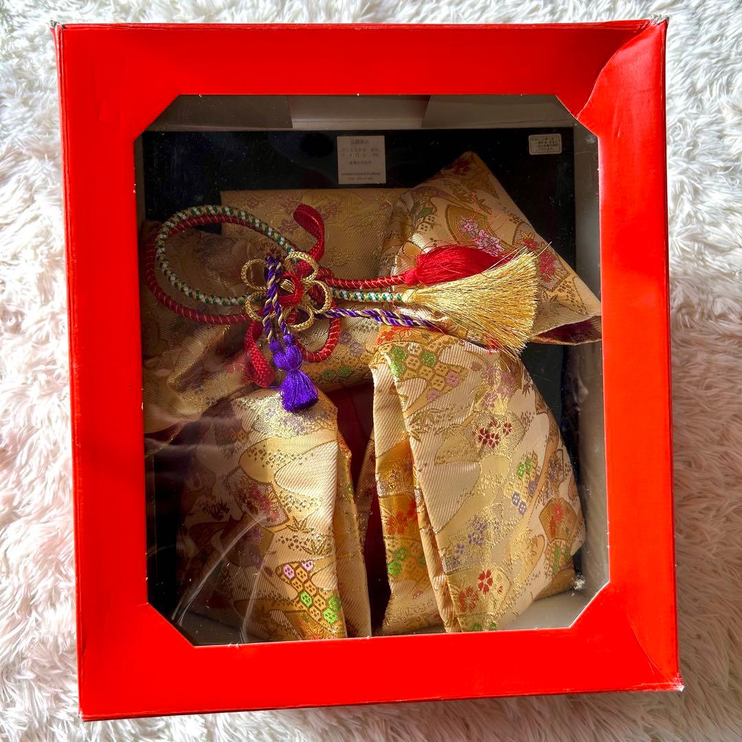 七五三 赤とピンクの花柄着物 作り帯 はこせこセット ７歳