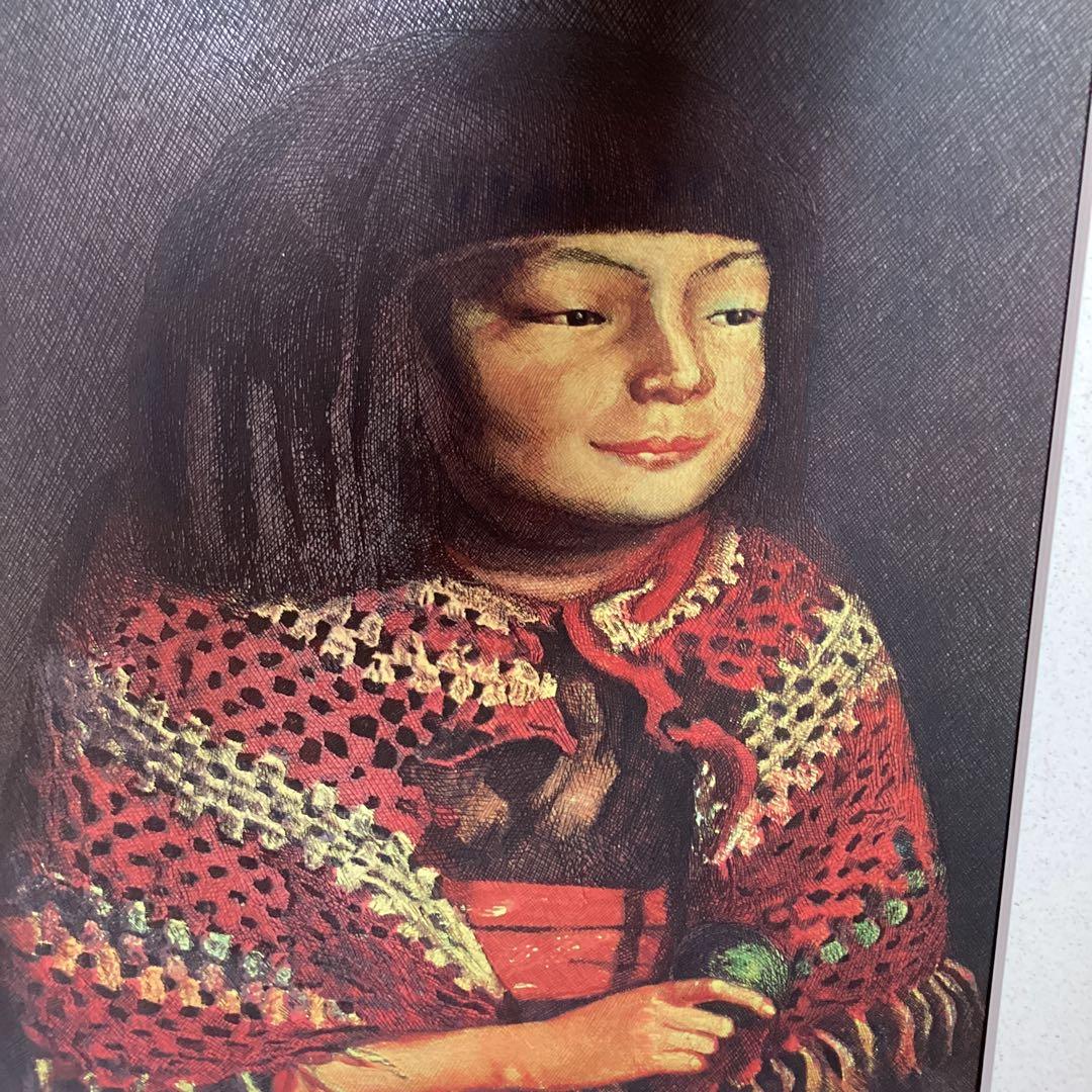 大蔵省印刷局凸版美術印刷　【岸田劉生　麗子像　彫刻者　田中克己】　443 レア