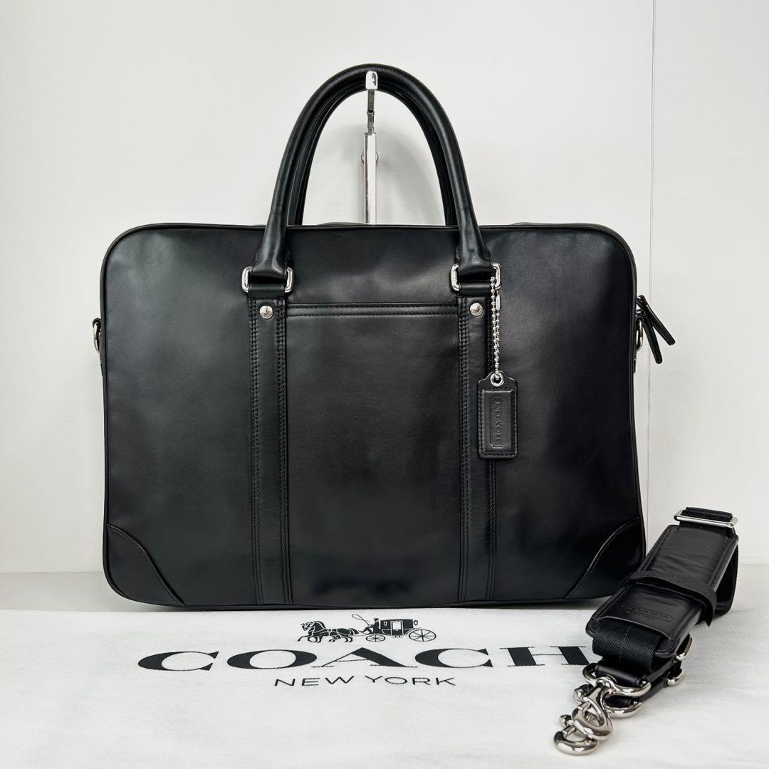 ✅【良品】メンテ済み　コーチ　ビジネスバッグ　COACH ショルダー　レザー