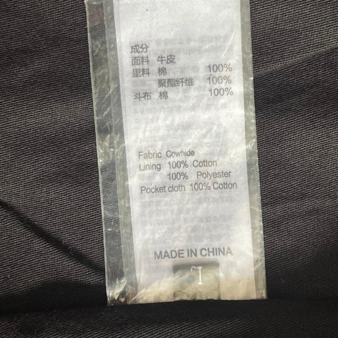 シングルライダース 牛革 本革 レザージャケット 黒 茶 Lサイズ 中国製 古着