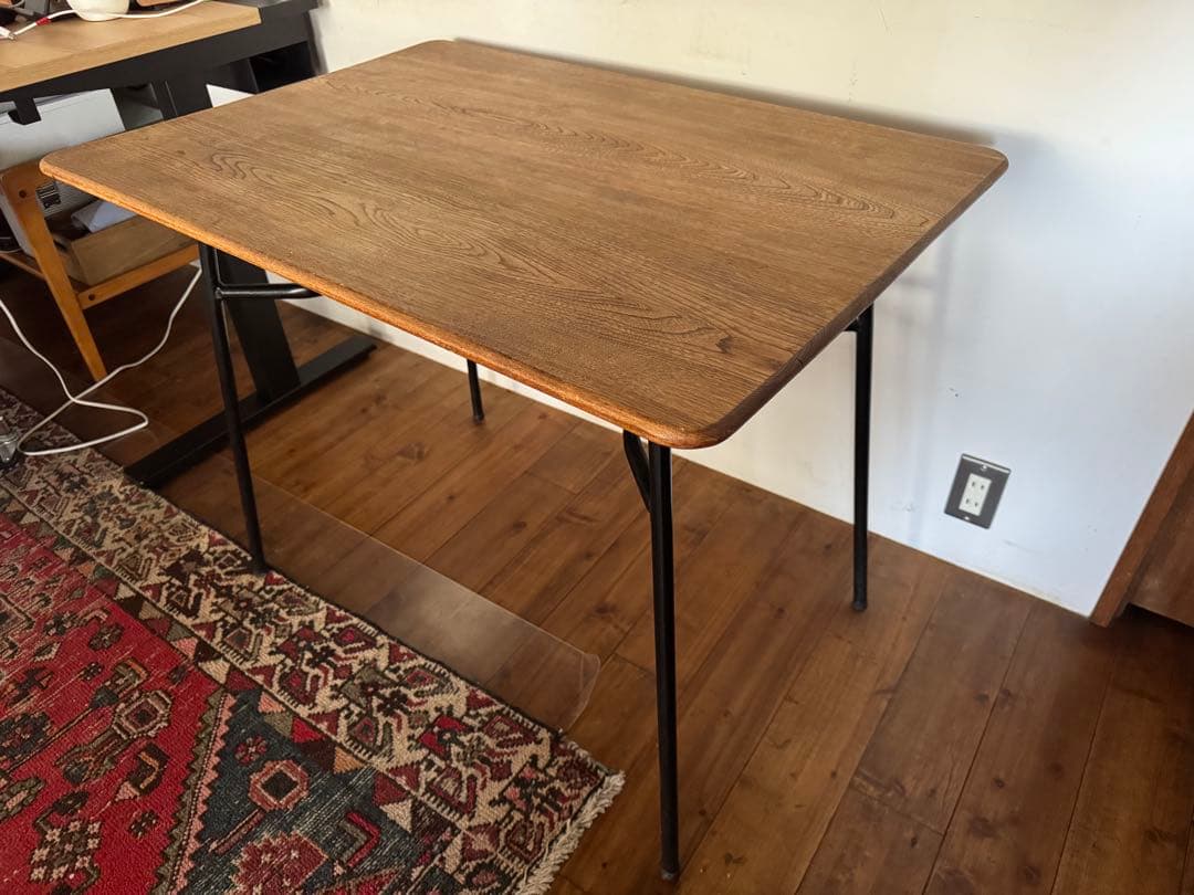 木製ヴィンテージ アイアン脚テーブル