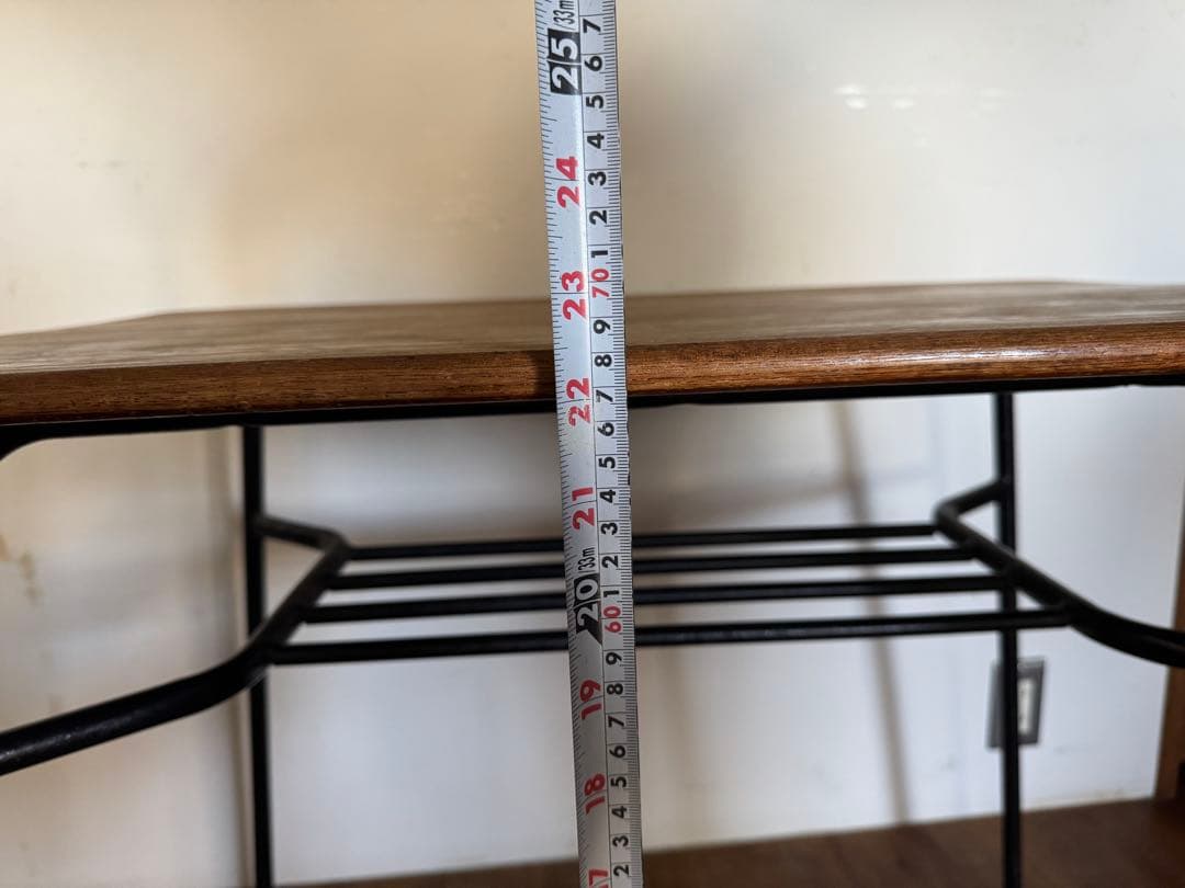 木製ヴィンテージ アイアン脚テーブル