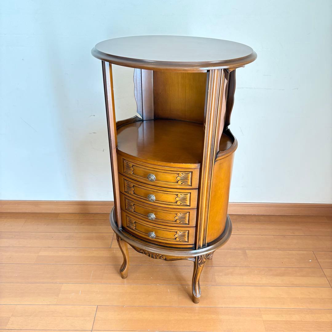 【美品・匿名配送】アンティーク調 猫脚 キャビネット 4段 チェスト コンソール