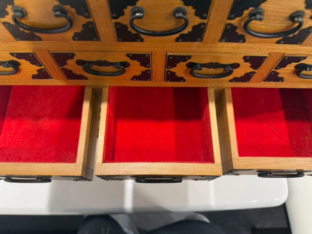 アンティーク 薬箪笥 小物入れ 薬箱 木製 17杯