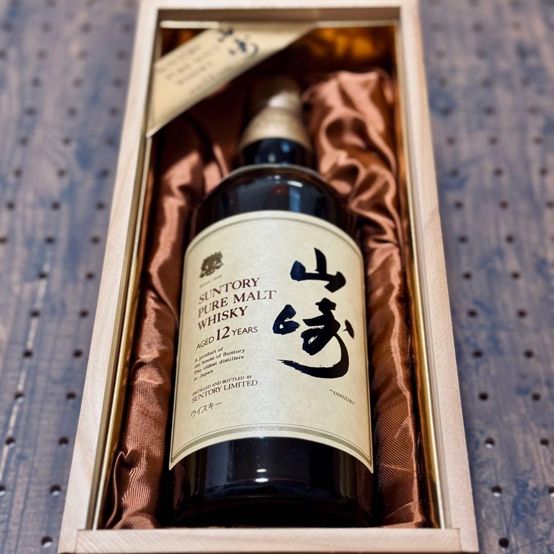 古酒 SUNTORY 山崎12年 ピュアモルト 向獅子 750ml 木箱付