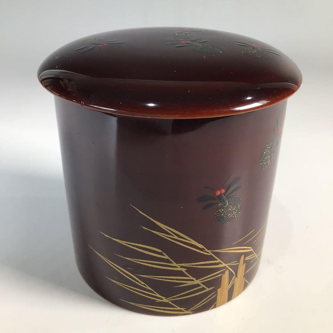 Ｎ９６９　棗　『長谷川恵史作』『溜塗』『蛍蒔絵』『金輪寺棗』　共箱　茶道具