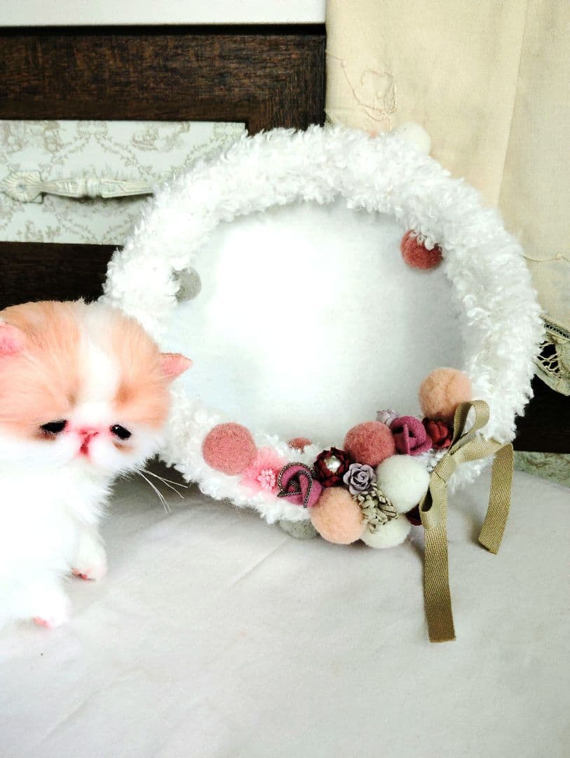 子猫きなこちゃん❤ころころぽっちゃり♡カゴセット♡アートドール♡ぬいぐるみ♡