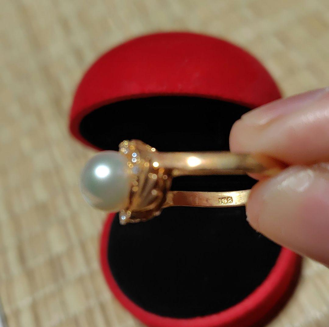 18kパール　15号リング