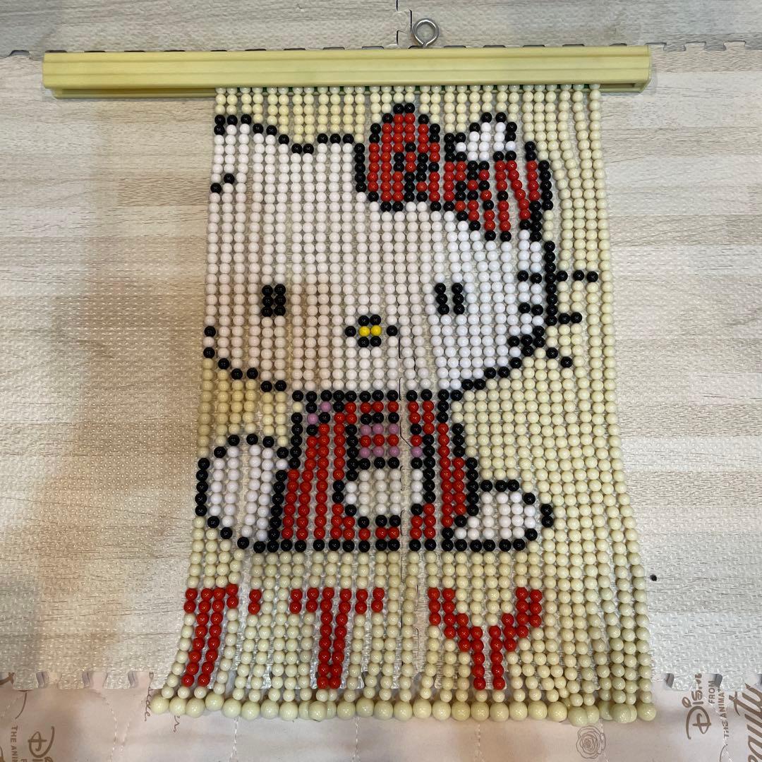 レトロ　ハローキティ　ビーズ　のれん　ビーズカーテン　キティ