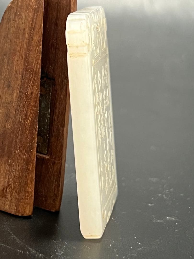 極上 人物詩文白玉牌 重さ：49g BL2--048