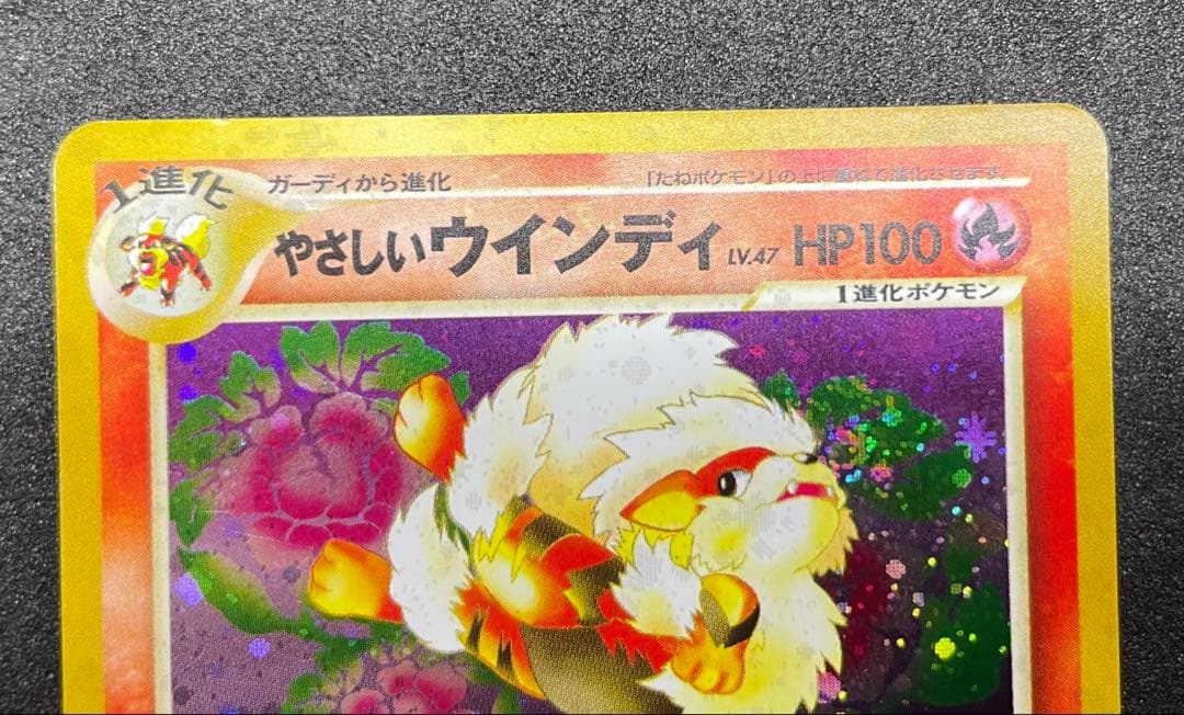 【準美品】旧裏　やさしいウインディ　ポケモンカード　全面ホロ　渦巻きホロ