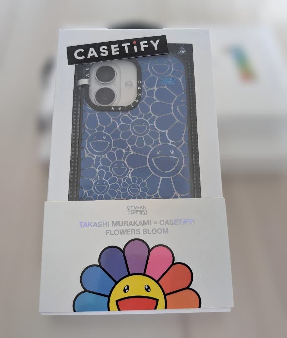 村上隆× CASETiFY フラワースマイル ブルー iPhone 17 ケース