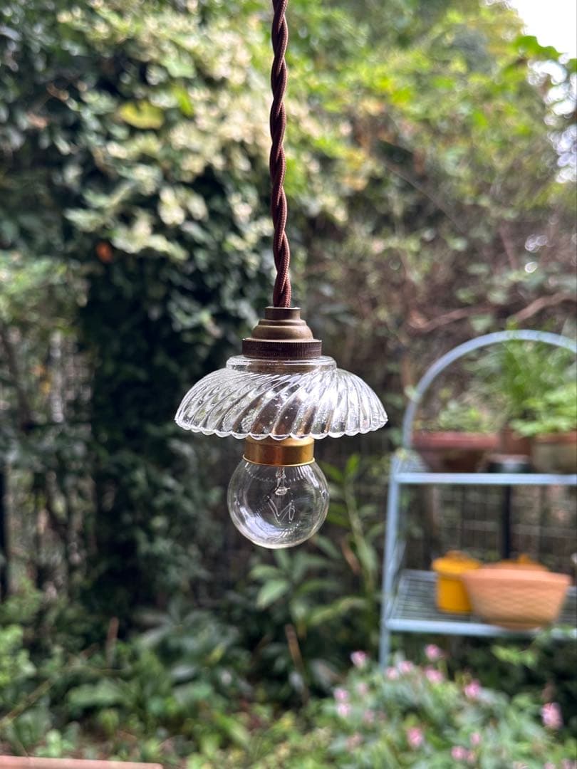 1920年代 フランス アンティーク 螺旋模様の可愛らしいアトリエランプ＊