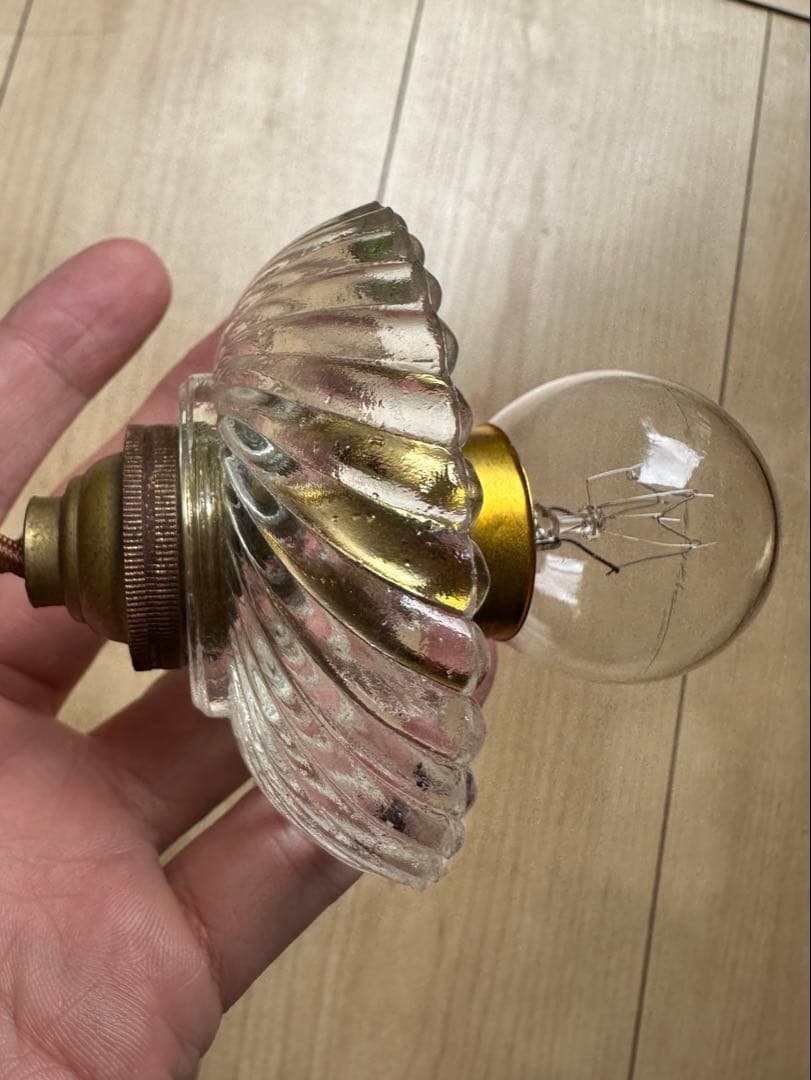 1920年代 フランス アンティーク 螺旋模様の可愛らしいアトリエランプ＊