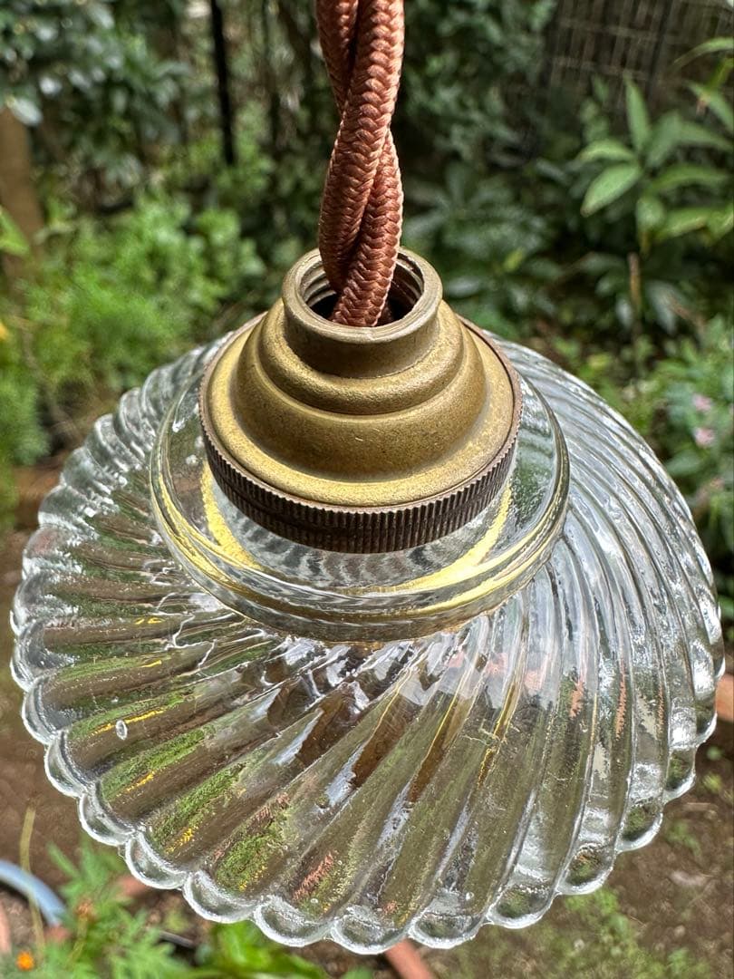 1920年代 フランス アンティーク 螺旋模様の可愛らしいアトリエランプ＊